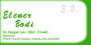 elemer bodi business card