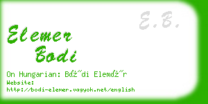 elemer bodi business card